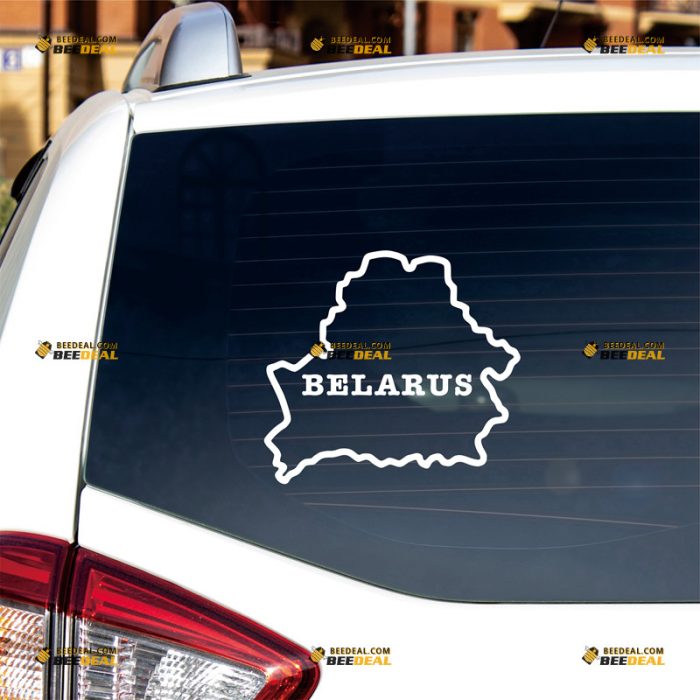 Map of Belarus Sticker Decal Vinyl, Belorussian Outline – Custom Choose Size Color – For Car Laptop Window Boat – Die Cut No Background 212021