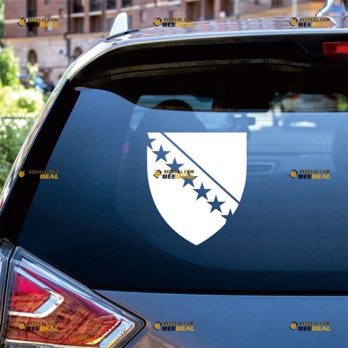 Coat Of Arms of Bosnia and Herzegovina Sticker Decal Vinyl – Custom Choose Size Color – For Car Laptop Window Boat – Die Cut No Background