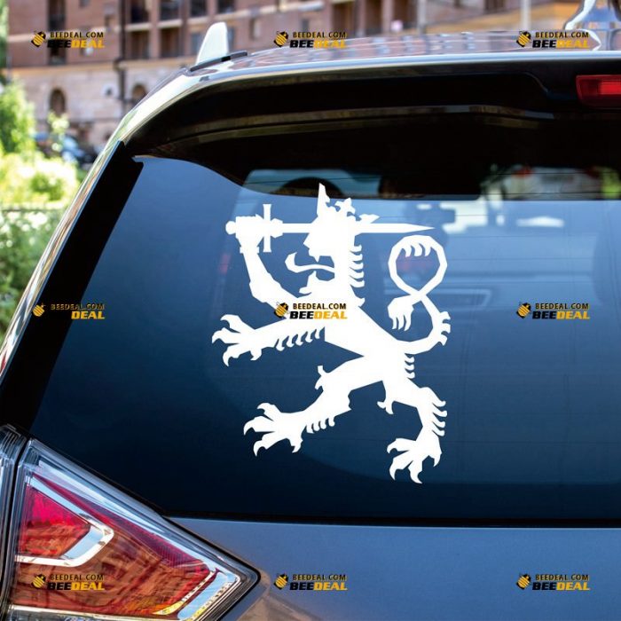 Finnish Suomi Lion Sticker Decal Vinyl Coat Of Arms Of Finland – Custom Choose Size Color – For Car Laptop Window Boat – Die Cut No Background 083002