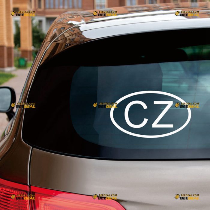 Czech Sticker Decal Vinyl, Czechs Oval Country Code CZ – Custom Choose Size Color – For Car Laptop Window Boat – Die Cut No Background