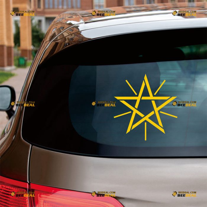 Emblem of Ethiopia Sticker Decal Vinyl, Ethiopian Coat Of Arms Star – Custom Choose Size Color – For Car Laptop Window Boat – Die Cut No Background