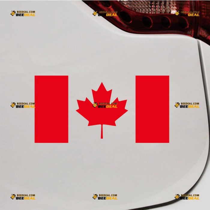 Canadian Flag Sticker Decal Vinyl Canada Maple Leaf – Custom Choose Size Color – For Car Laptop Window Boat – Die Cut No Background