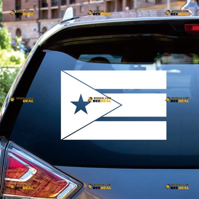 Puerto Rican Flag Sticker Decal Vinyl PR – Custom Choose Size Color – For Car Laptop Window Boat – Die Cut No Background