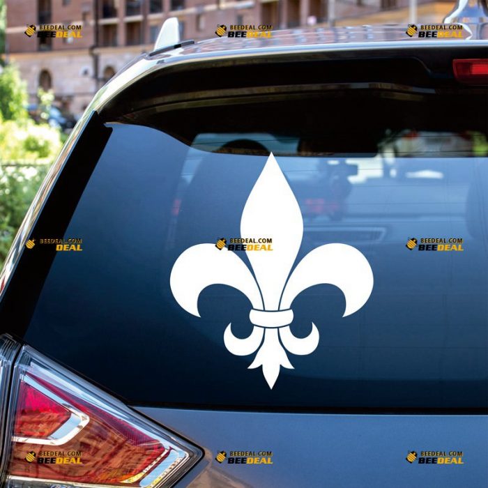 Fleur De Lis Sticker Decal Vinyl French France – Custom Choose Size Color – For Car Laptop Window Boat – Die Cut No Background 083101