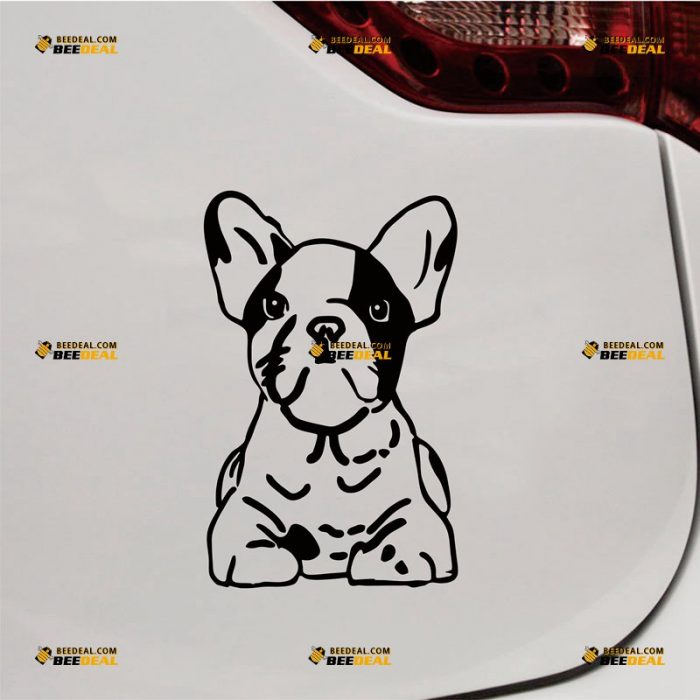 French Bulldog Sticker Decal Vinyl Dog Puppy – Custom Choose Size Color – For Car Laptop Window Boat – Die Cut No Background 083101