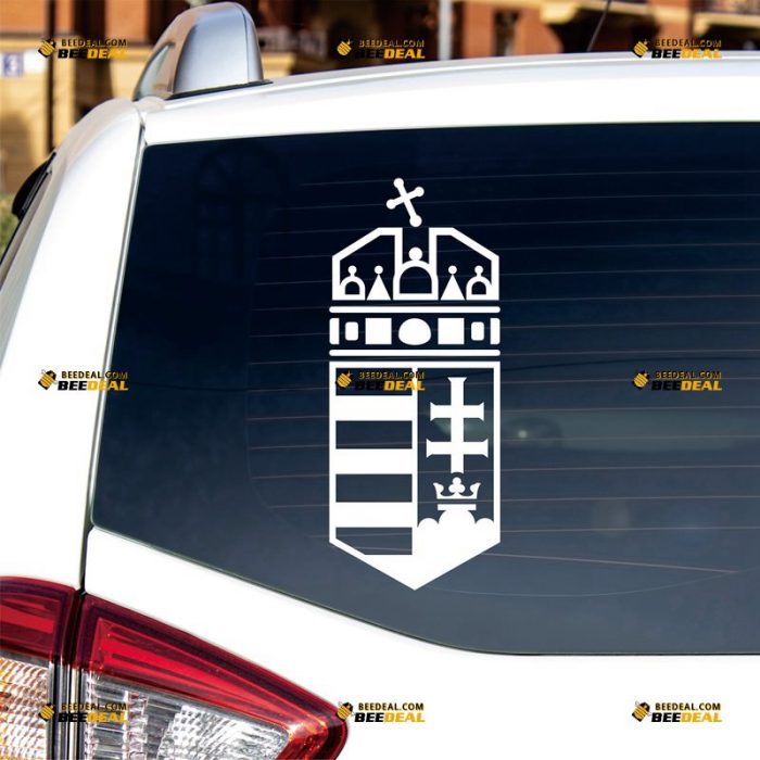 Hungarian Coat Of Arms Sticker Decal Vinyl Hungary – Custom Choose Size Color – For Car Laptop Window Boat – Die Cut No Background