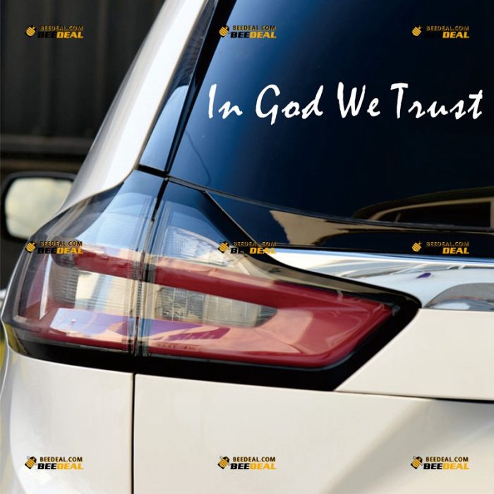 In God We Trust Sticker Decal Vinyl Lettering – Custom Choose Size Color – For Car Laptop Window Boat – Die Cut No Background