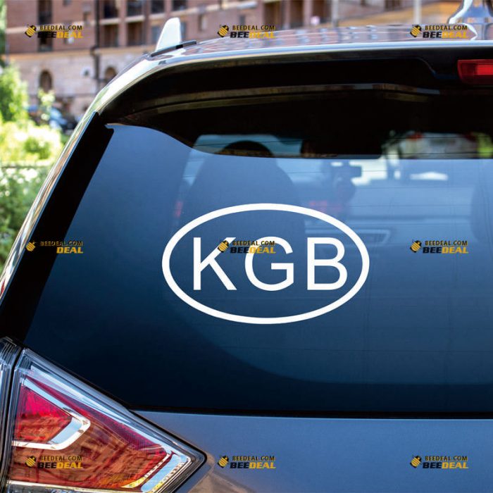 Oval KGB Sticker Decal Vinyl, Russian Committee Of State Security – Custom Choose Size Color – For Car Laptop Window Boat – Die Cut No Background