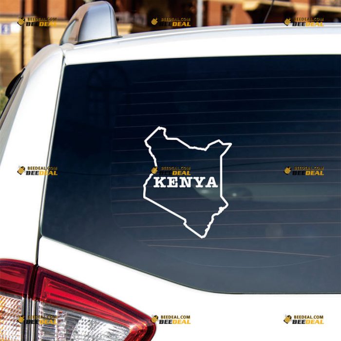 Outline Map of Kenya Sticker Decal Vinyl Kenyan – Custom Choose Size Color – For Car Laptop Window Boat – Die Cut No Background