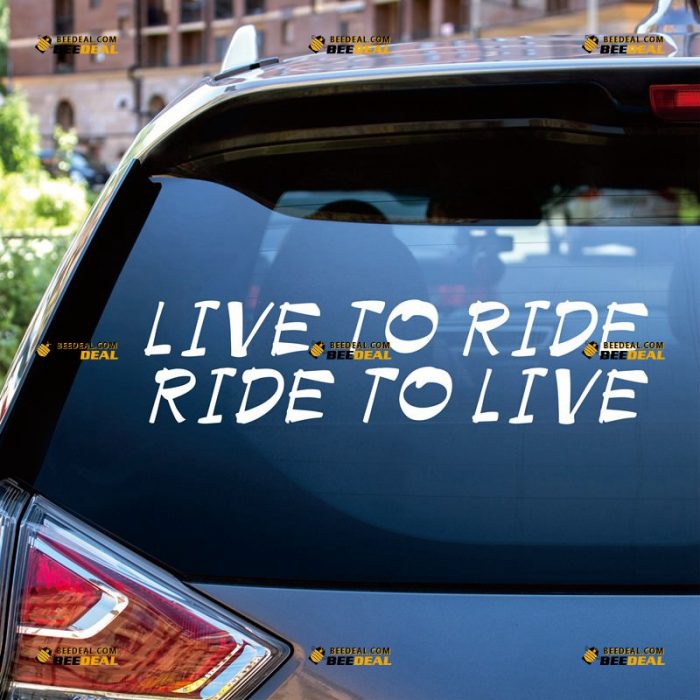 Cycling Sticker Decal Vinyl Live To Ride Ride To Live Bicycle Bike – Custom Choose Size Color – For Car Laptop Window Boat – Die Cut No Background