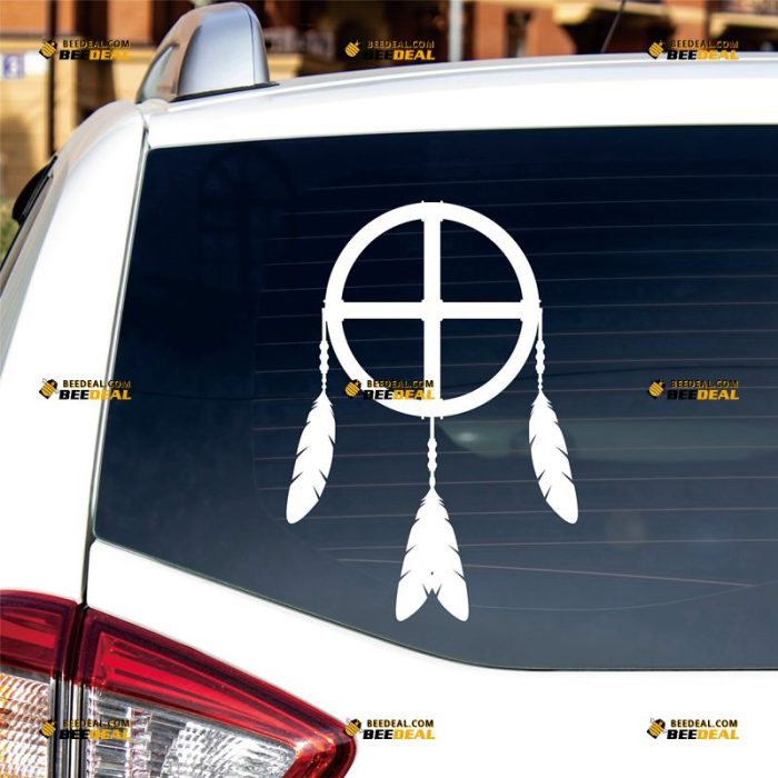 Medicine Shield Sticker Decal Vinyl Dreamcatcher Native American Indian – Custom Choose Size Color – For Car Laptop Window Boat – Die Cut No Background 082301