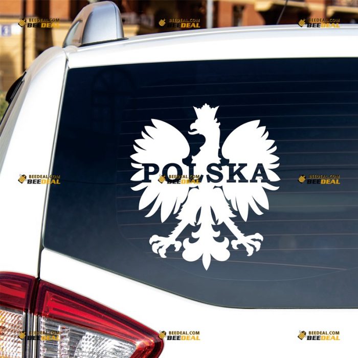 Polish Eagle Sticker Decal Vinyl POLSKA Poland Coat Of Arms – Custom Choose Size Color – For Car Laptop Window Boat – Die Cut No Background