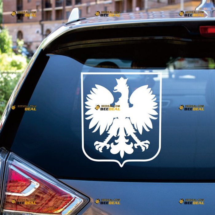 Polish Coat Of Arms Sticker Decal Vinyl Poland Eagle Herb Polski – Custom Choose Size Color – For Car Laptop Window Boat – Die Cut No Background 06143b