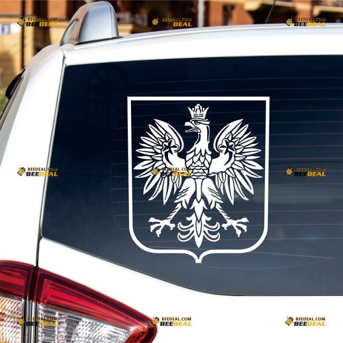 Polish Coat Of Arms Sticker Decal Vinyl Poland Eagle Herb Polski – Custom Choose Size Color – For Car Laptop Window Boat – Die Cut No Background 06143