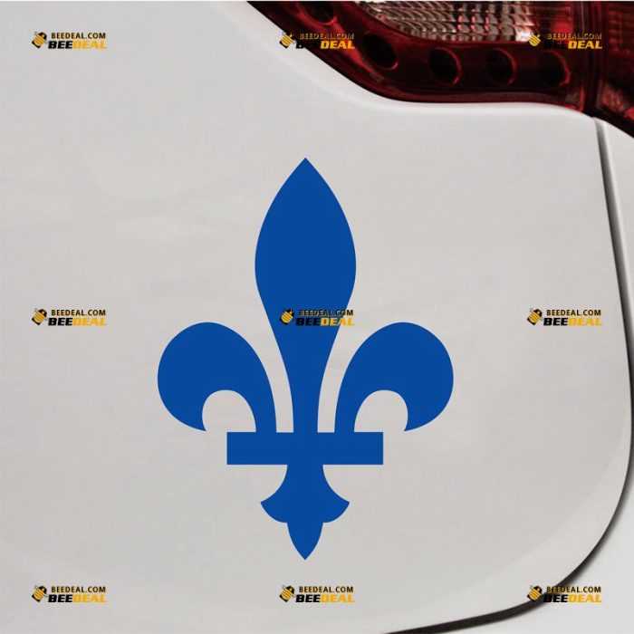 Quebec Flag Sticker Decal Vinyl Fleur De Lys Canada – Custom Choose Size Color – For Car Laptop Window Boat – Die Cut No Background