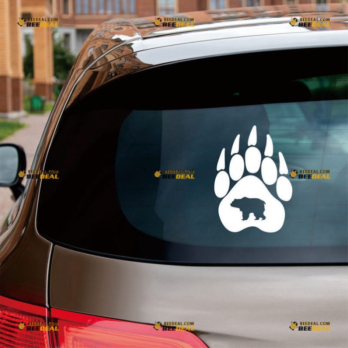 Russian Bear Paw Sticker Decal Vinyl Russia Putin – Custom Choose Size Color – For Car Laptop Window Boat – Die Cut No Background