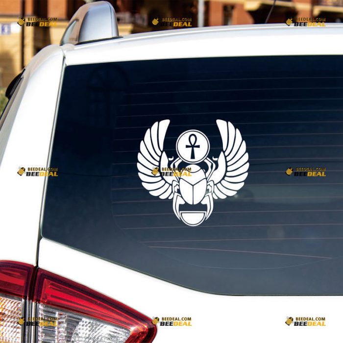 Ankh Scarab Beetle Sticker Decal Vinyl Egyp – Custom Choose Size Color – For Car Laptop Window Boat – Die Cut No Background 06143j