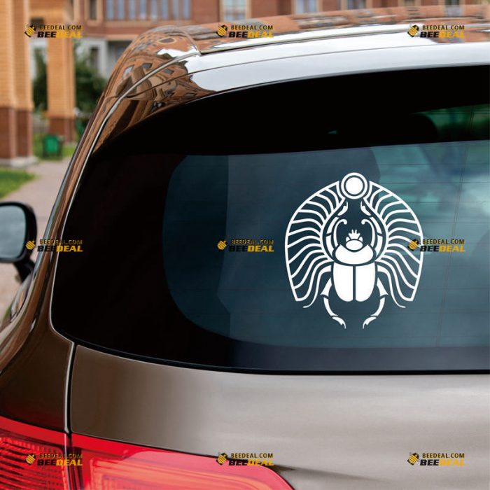 Scarab Beetle Sticker Decal Vinyl Egypt – Custom Choose Size Color – For Car Laptop Window Boat – Die Cut No Background 06143b