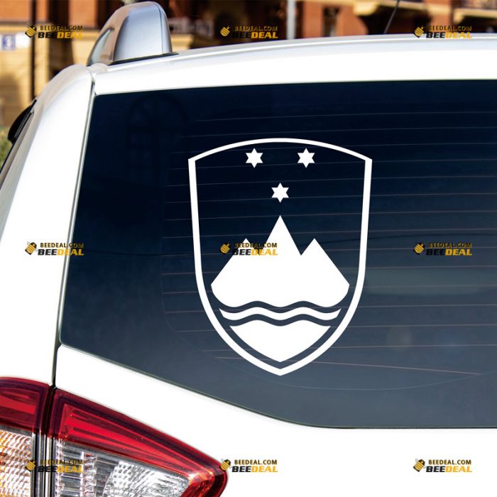 Slovenian Coat Of Arms Sticker Decal Vinyl Slovenia – Custom Choose Size Color – For Car Laptop Window Boat – Die Cut No Background