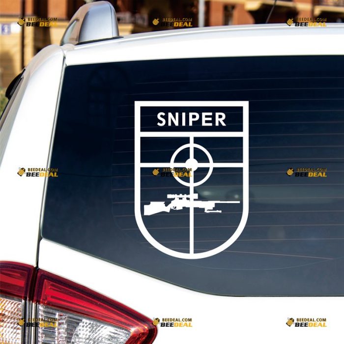 Sniper Sight Sticker Decal Vinyl Rifle Gun Army Military – Custom Choose Size Color – For Car Laptop Window Boat – Die Cut No Background