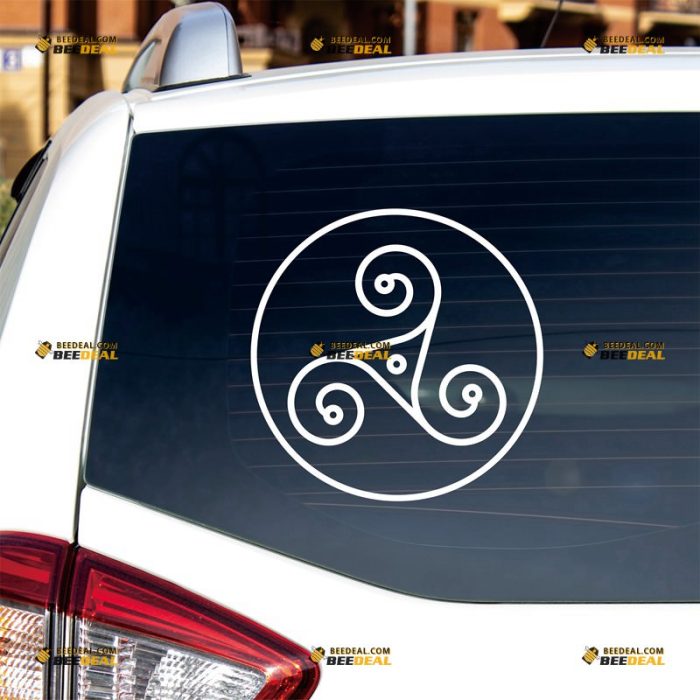 Triskelion Sticker Decal Vinyl Triskele Celtic Irish Symbol Circle – Custom Choose Size Color – For Car Laptop Window Boat – Die Cut No Background