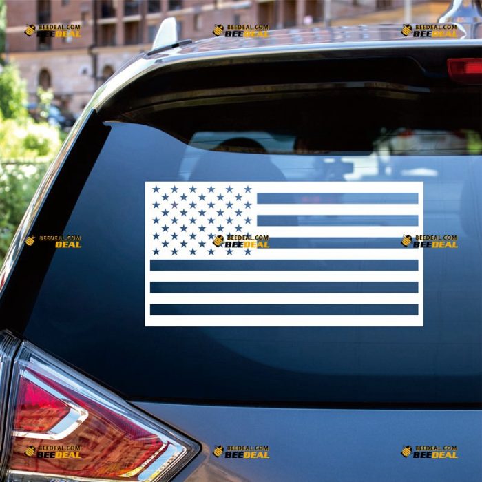 Die Cut No Background American Flag Sticker Decal Vinyl United States – Custom Choose Size Color – For Car Laptop Window Boat – Die Cut No Background 06123