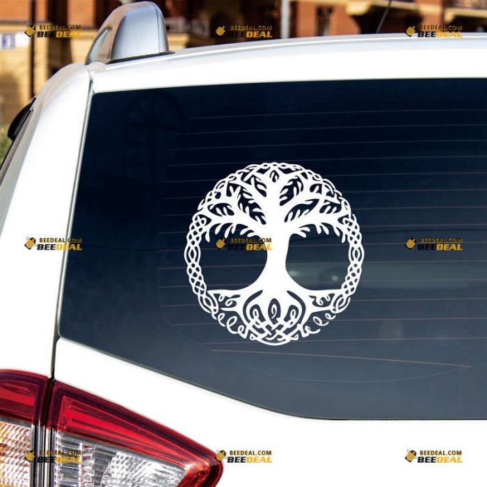 Tree Of Life Sticker Decal Vinyl, Yggdrasil, Viking Norse Odin – Custom Choose Size Color – For Car Laptop Window Boat – Die Cut No Background 06153a