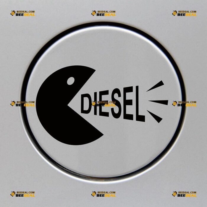 Eat Diesel Sticker Decal Vinyl Warning Fuel Door Cover, Custom Choose Size Color, For Car Laptop Window Boat, Die Cut No Background