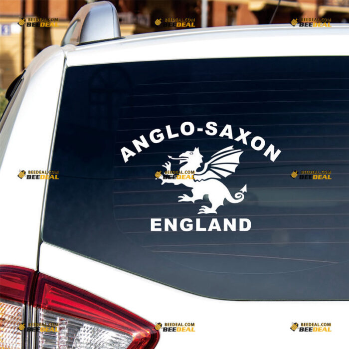 Anglo-Saxon Dragon Sticker Decal Vinyl England UK Text – Custom Choose Size Color – For Car Laptop Window Boat – Die Cut No Background 211293