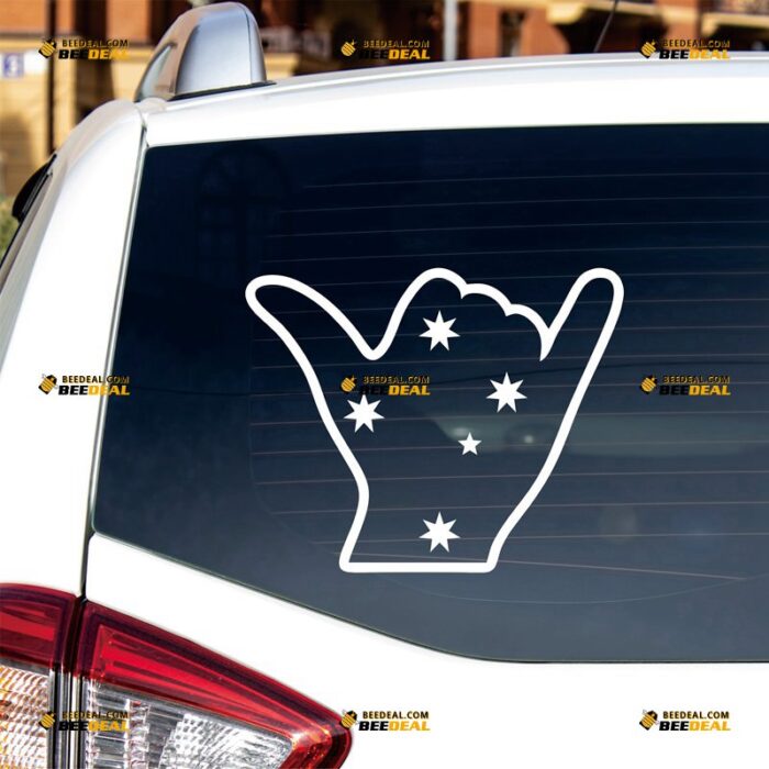 Australian Shaka Hang Sticker Decal Vinyl Southern Cross Crux Stars Loose, Custom Choose Size Color, For Car Laptop Window Boat, Die Cut No Background