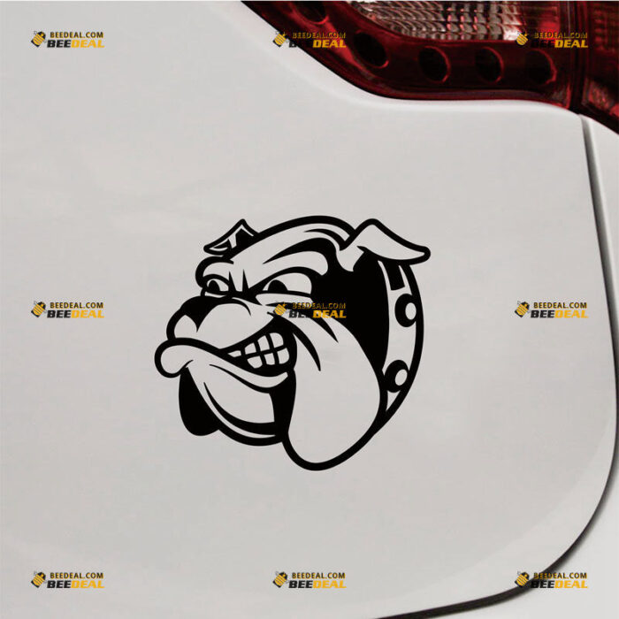 British Bulldog Sticker Decal Vinyl Dog Head English – Custom Choose Size Color – For Car Laptop Window Boat – Die Cut No Background 211293