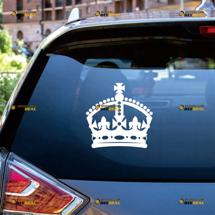 UK Crown Jewels Sticker Decal Vinyl British – Custom Choose Size Color – For Car Laptop Window Boat – Die Cut No Background 211292