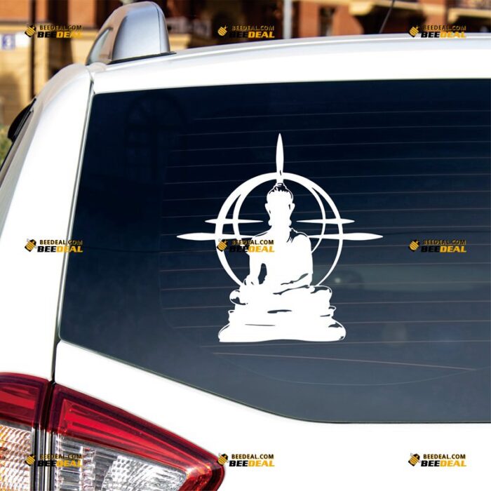 Buddha Sticker Decal Vinyl Meditation Yoga Buddhism Zen, Custom Choose Size Color, For Car Laptop Window Boat, Die Cut No Background