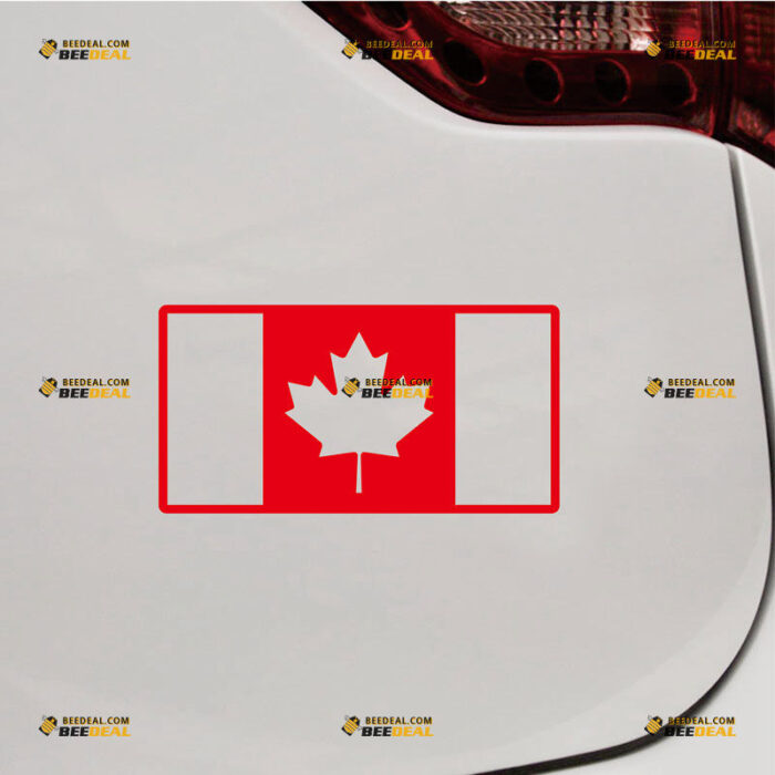 Canadian Flag Sticker Decal Vinyl Canada Maple Leaf – Custom Choose Size Color – For Car Laptop Window Boat – Die Cut No Background 06123