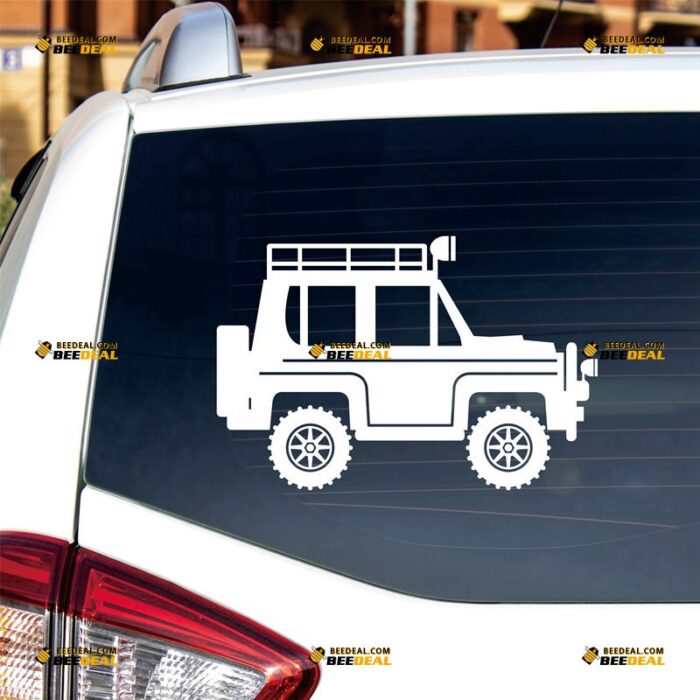 Car Shape Sticker Decal Vinyl For Jeep 4X4 Off Road, Custom Choose Size Color, For Car Truck RV Vehicles, Die Cut No Background