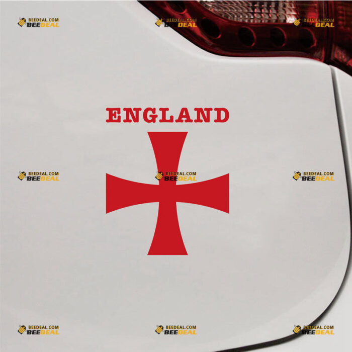 England ST George Cross Sticker Decal Vinyl Lettering UK British – Custom Choose Size Color – For Car Laptop Window Boat – Die Cut No Background