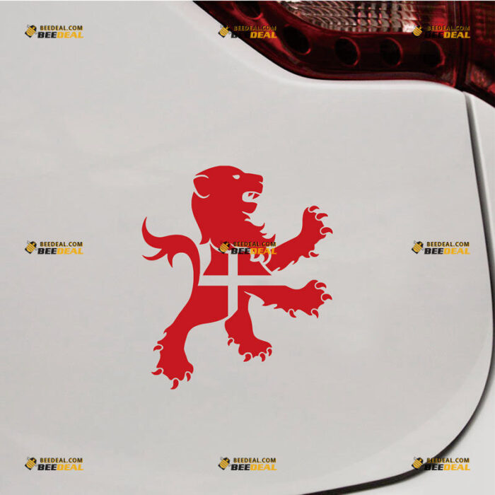 England ST George Cross Lion Sticker Decal Vinyl UK British - Custom Choose Size Color - For Car Laptop Window Boat - Die Cut No Background