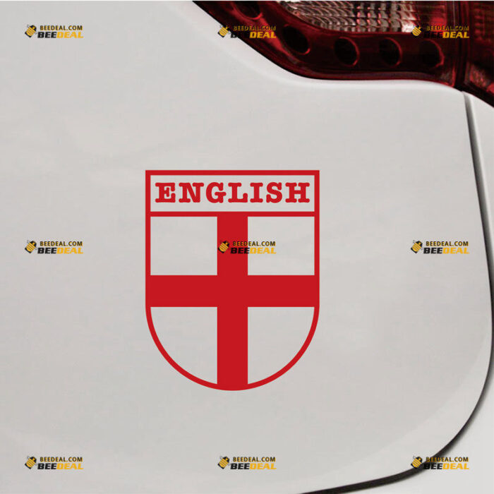 England Saint George's Cross Flag Sticker Decal Vinyl Shield, Custom Choose Size Color, For Car Laptop Window Boat, Die Cut No Background 211291