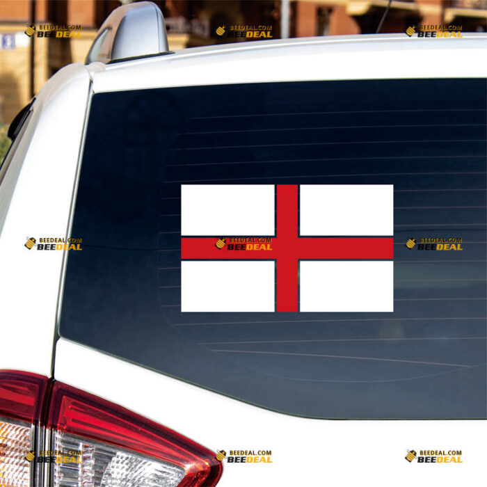 England Saint George's Cross Flag Sticker Decal Vinyl England, Custom Choose Size Color, For Car Laptop Window Boat, Die Cut No Background