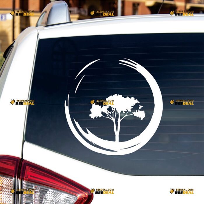 Enso Circle Tree Sticker Decal Vinyl Zen Buddhism Yoga, Custom Choose Size Color, For Car Laptop Window Boat, Die Cut No Background