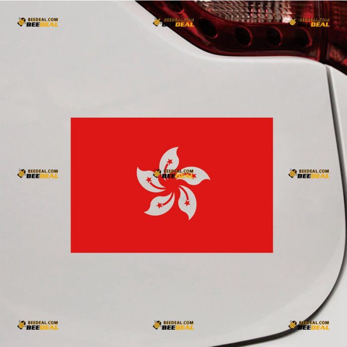 Hong Kong Flag Sticker Decal Vinyl Chinese China, Custom Choose Size Color, For Car Laptop Window Boat, Die Cut No Background