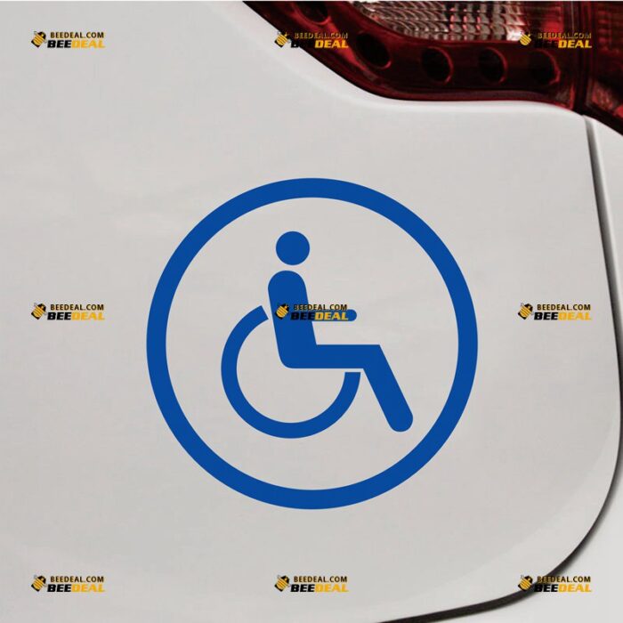 Handicap Sticker Decal Vinyl Wheelchair Disabled Roundel, Custom Choose Size Color, For Car Laptop Window Boat, Die Cut No Background