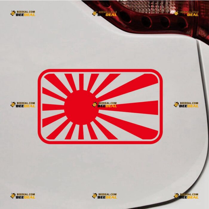 Rising Sun Flag Sticker Decal Vinyl Japanese, Custom Choose Size Color, For Car Laptop Window Boat, Die Cut No Background