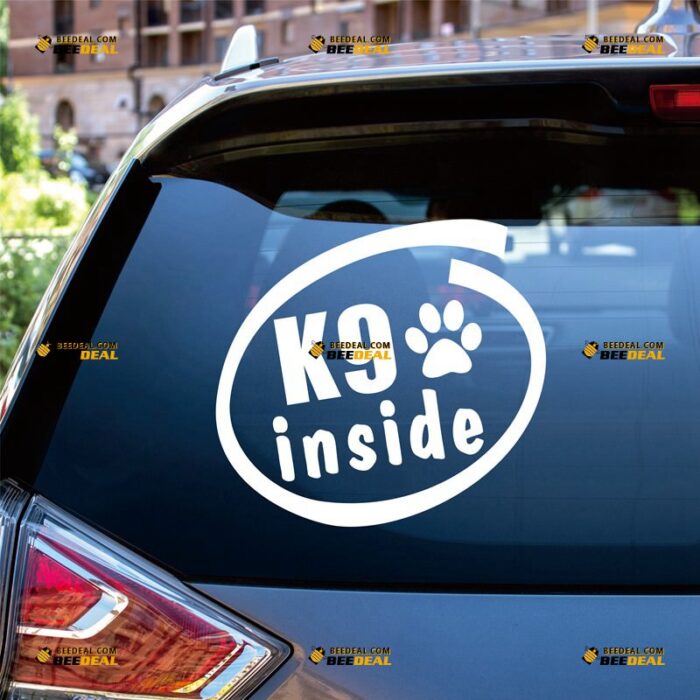 K9 Inside Sticker Decal Vinyl Unit Police Dog, Custom Choose Size Color, For Car Laptop Window Boat, Die Cut No Background