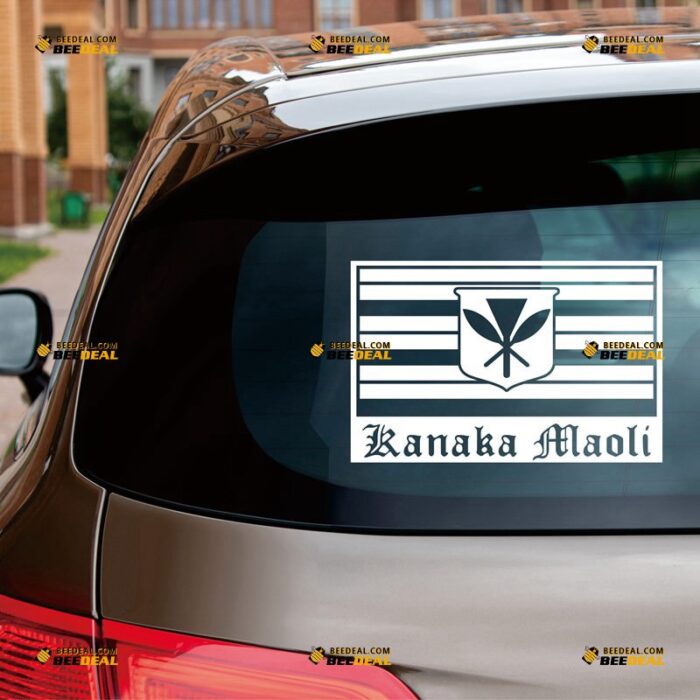 Kanaka Maoli Flag Sticker Decal Vinyl Hawaiian Hawaii, Custom Choose Size Color, For Car Laptop Window Boat, Die Cut No Background 082902