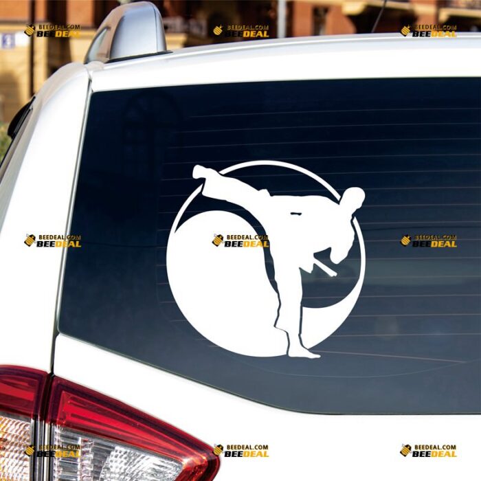 Karate Yin Yang Sticker Decal Vinyl Japanese Fighting, Custom Choose Size Color, For Car Laptop Window Boat, Die Cut No Background 082902