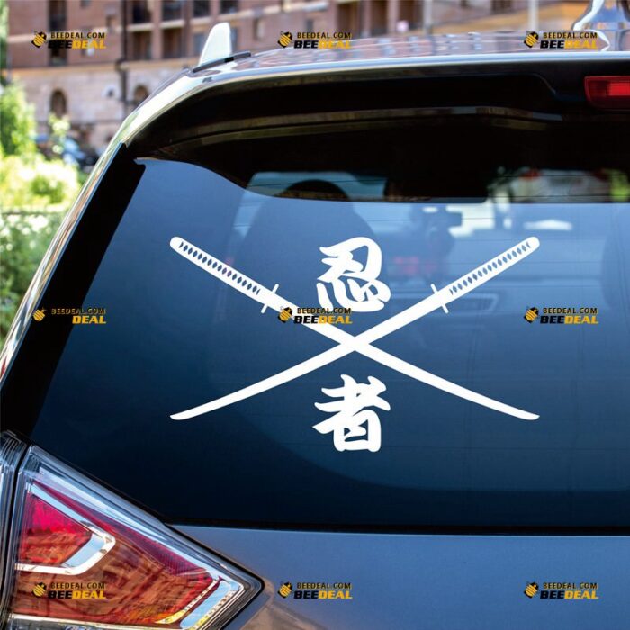 Ninja Samurai Sword Sticker Decal Vinyl Katana Japanese Kanji, Custom Choose Size Color, For Car Laptop Window Boat, Die Cut No Background