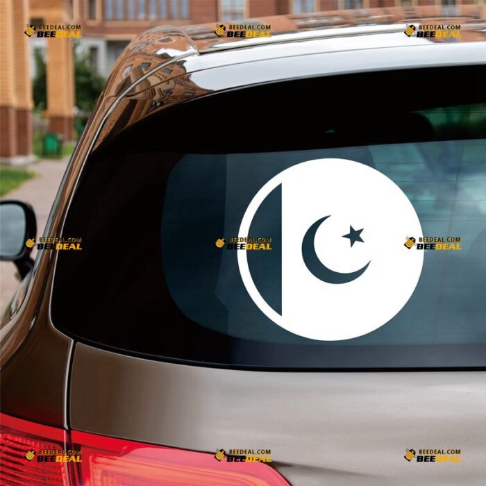 Pakistan Flag Sticker Decal Vinyl Islam Round, Custom Choose Size Color, For Car Laptop Window Boat, Die Cut No Background