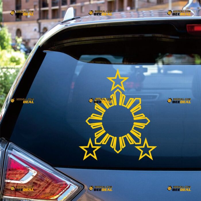 Philippines Sun Star Sticker Decal Vinyl Flag Symbol Filipino, Custom Choose Size Color, For Car Laptop Window Boat, Die Cut No Background