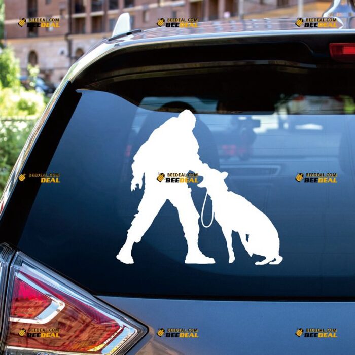 K9 Dog Sticker Decal Vinyl German Shepherd Training Police Dog, Custom Choose Size Color, For Car Laptop Window Boat, Die Cut No Background